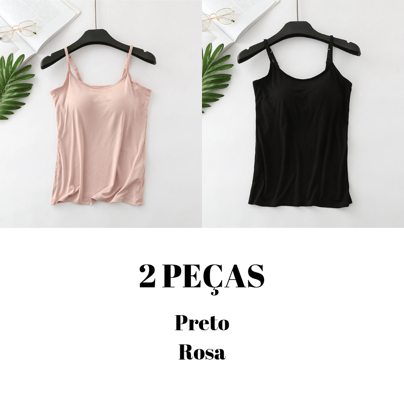 Blusa 2 em 1 com Sutiã Embutido - Kits