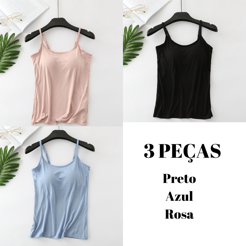 Blusa 2 em 1 com Sutiã Embutido - Kits