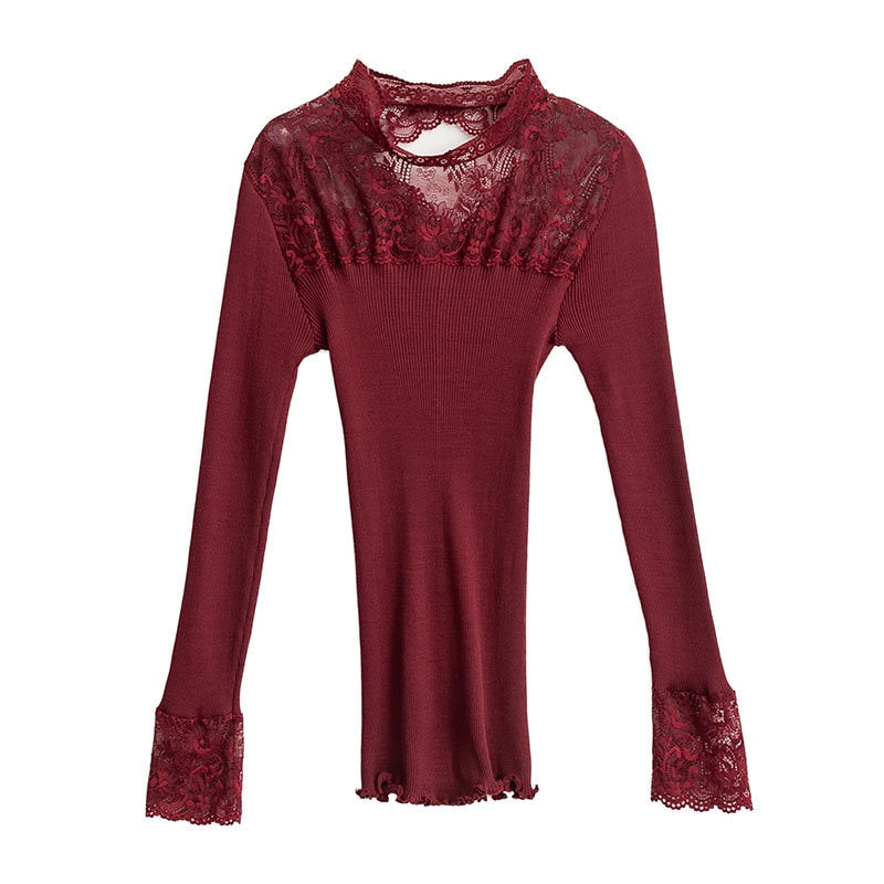 Suéter Emory Gola de Renda