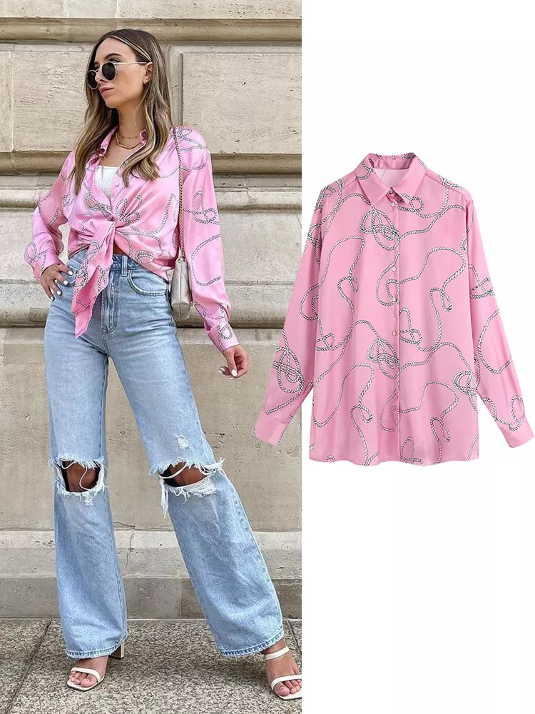 Blusa de Cetim Manga Longa