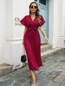 Vestido Manga Borboleta Cintura Alta