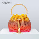 Bolsa  redonda com alça de cristal para noiva, festa de casamento