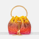 Bolsa  redonda com alça de cristal para noiva, festa de casamento